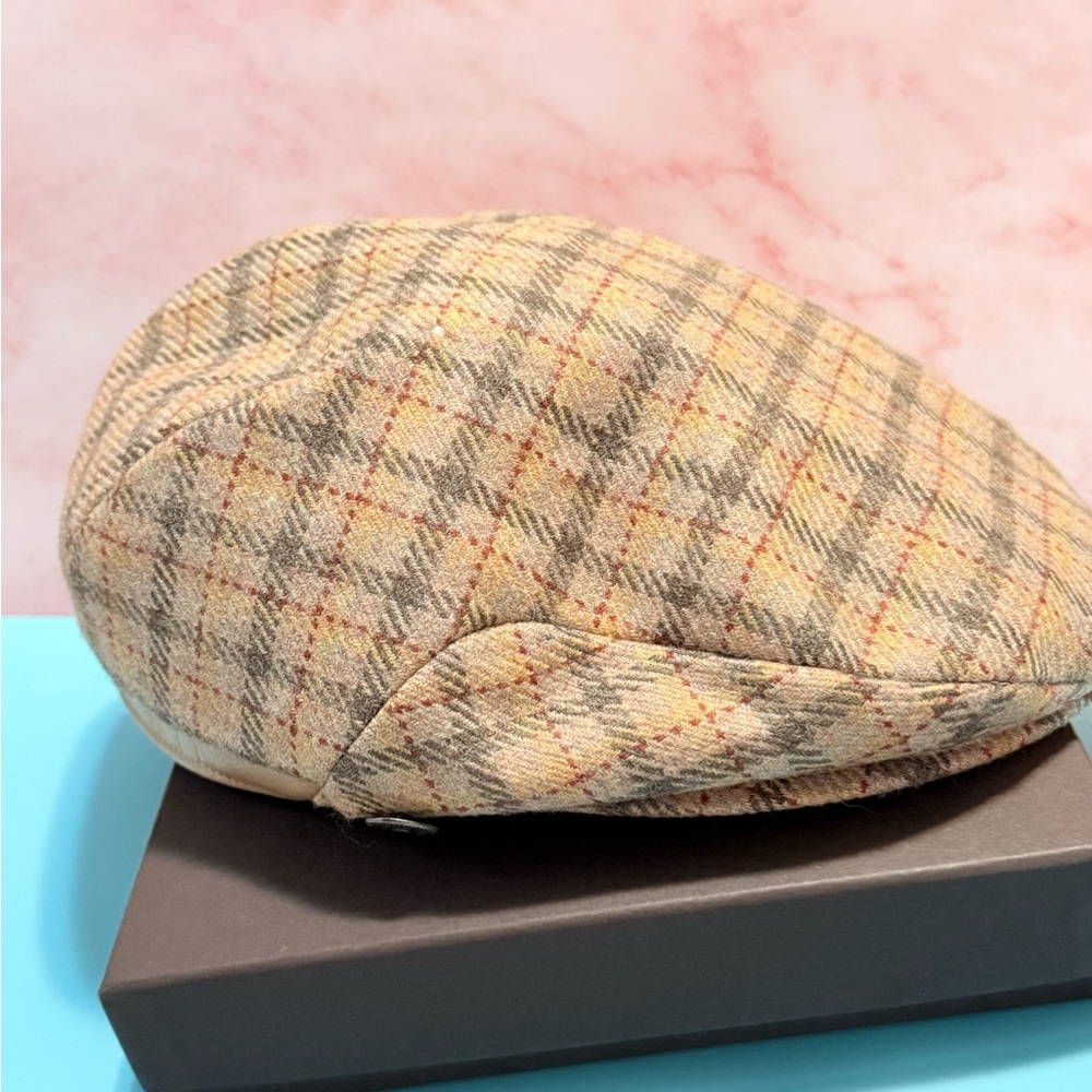 Rare CA4LA Japan Brand wool Blend Baretta Plaid Flat Cap for Men - Picture 4 of 7